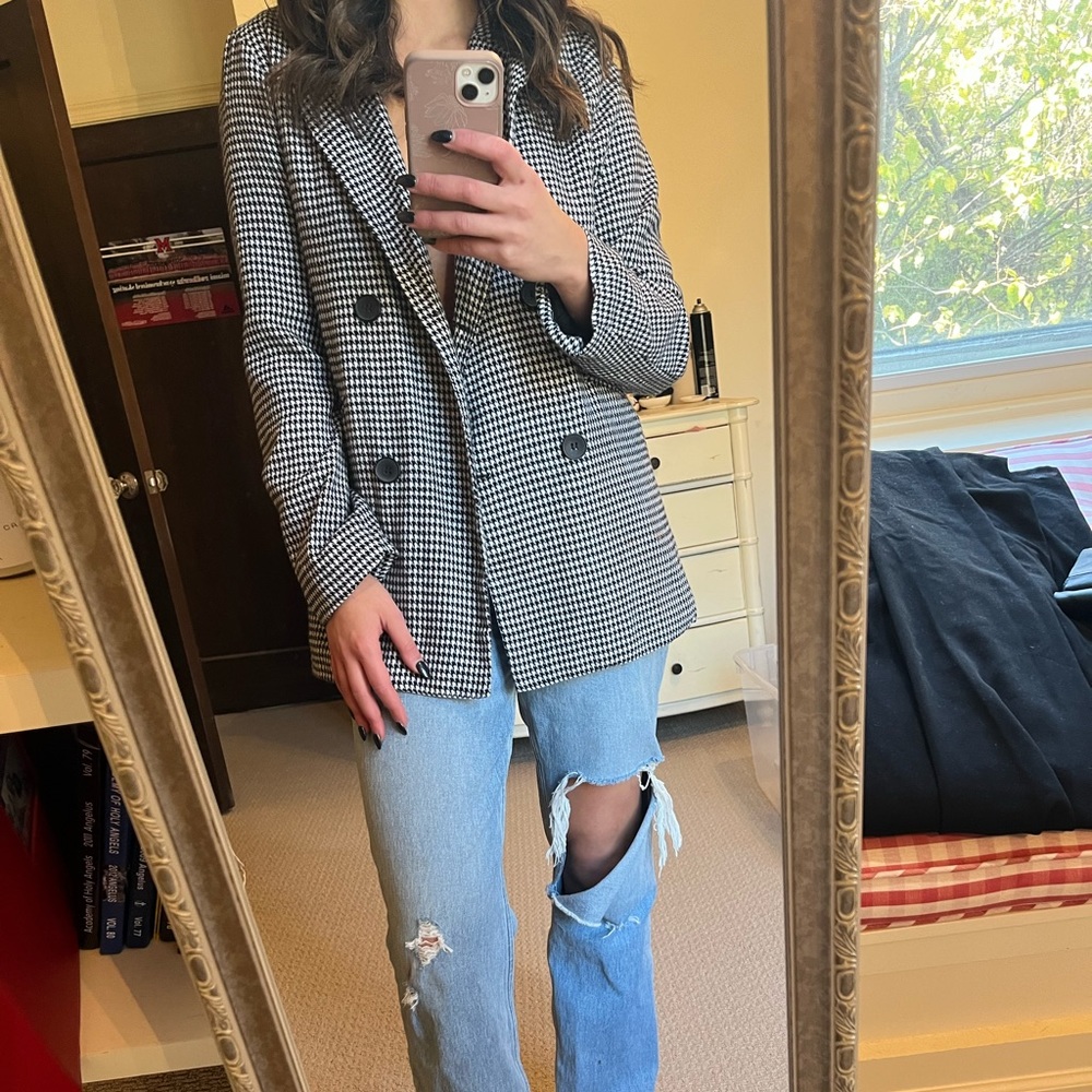 oversized plaid blazer size 6